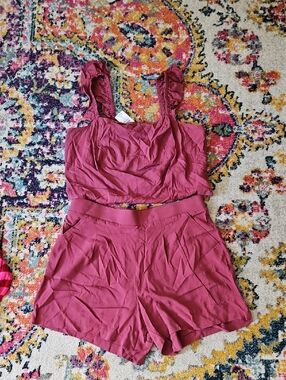 torrid Rose Burgundy 2 Piece Jumpsuit